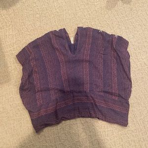 V neck oversized poncho style sweater